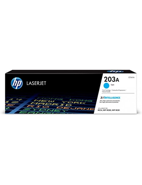 HP 203A Cyan Original LaserJet Toner Cartridge [CF541A] | Works with HP LaserJet Pro M254, M280, M281 Printers