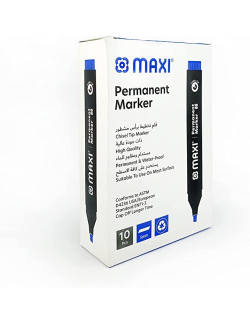 MAXI PERMANENT MARKER BLUE 10-PIECE BOX